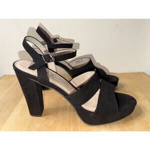 Chinese Laundry Black Platform Heels Ankle Strap Block Heel Women’s 10 EU 41